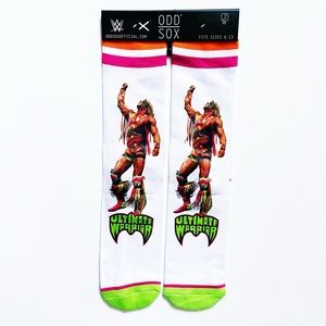 Odd Sox Ultimate Warrior Crew Socks Mens Gift WWE WWF Retro 90s Wrestling Neon